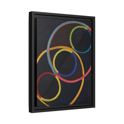 Relief noir avec des cercles de couleur  by Robert Delaunay  / Toile encadrée sur caisse américaine
