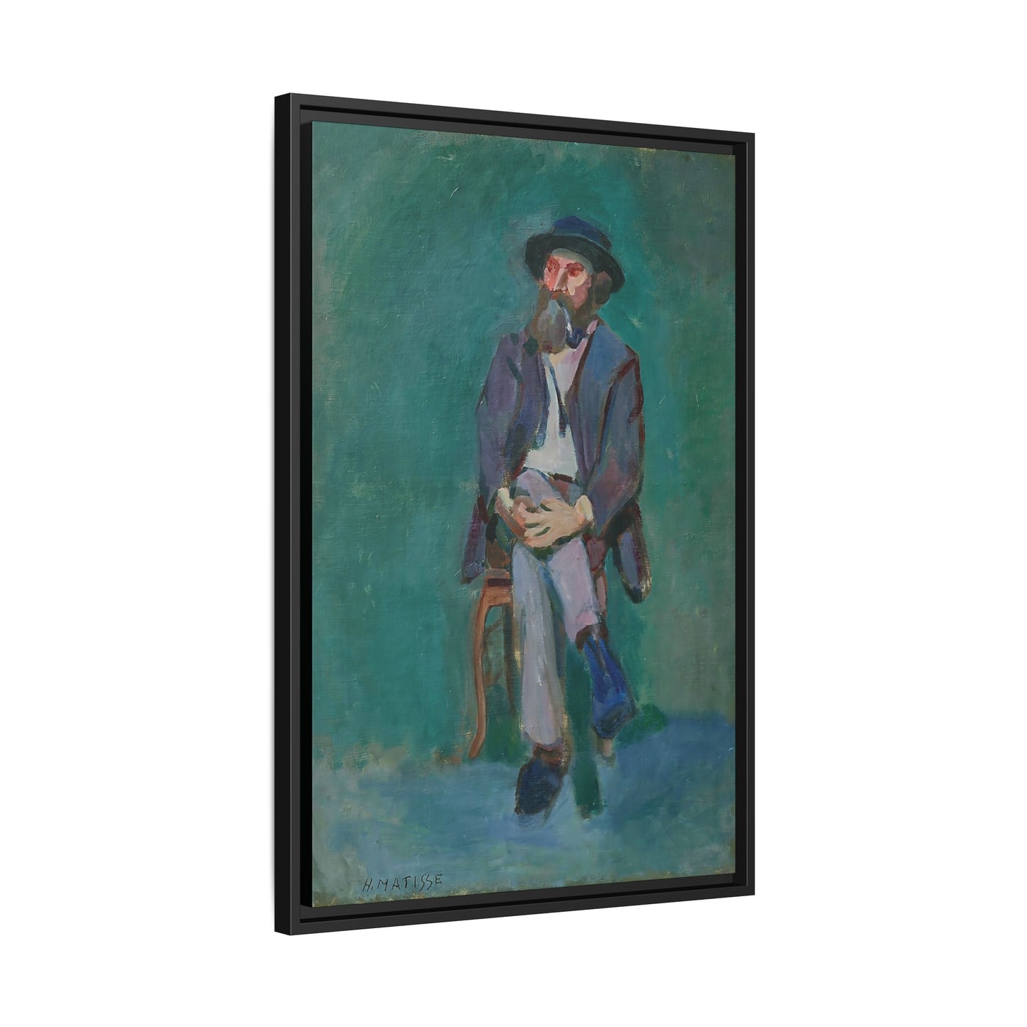 Homme assis (1900) by Henri Matisse / Toile encadrée sur caisse américaine