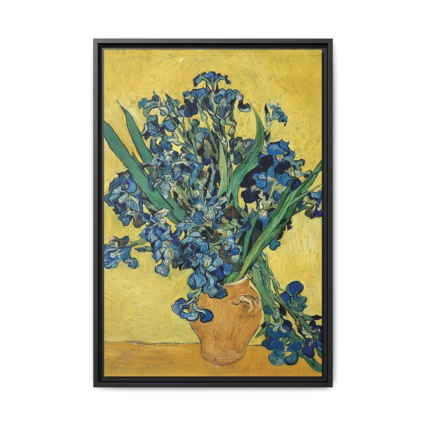 Irises (1890) by Vincent van Gogh / Toile encadrée sur caisse américaine