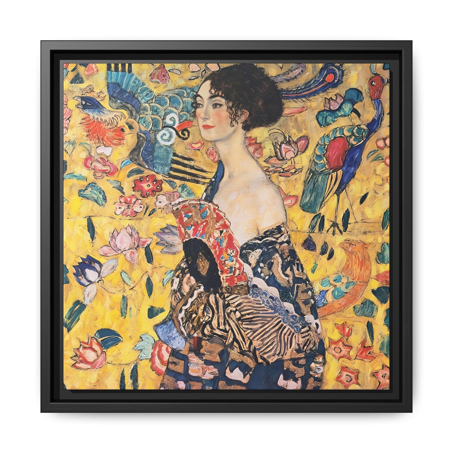 Woman with fan (1917-1918) by Gustav Klimt / Toile encadrée sur caisse américaine