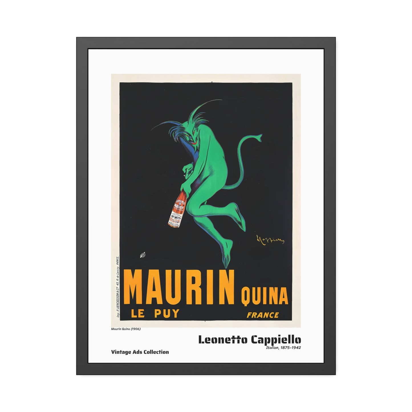 Maurin Quina (1906) by Leonetto Cappiello / Affiche Encadrée Série Vintage Ads Collection