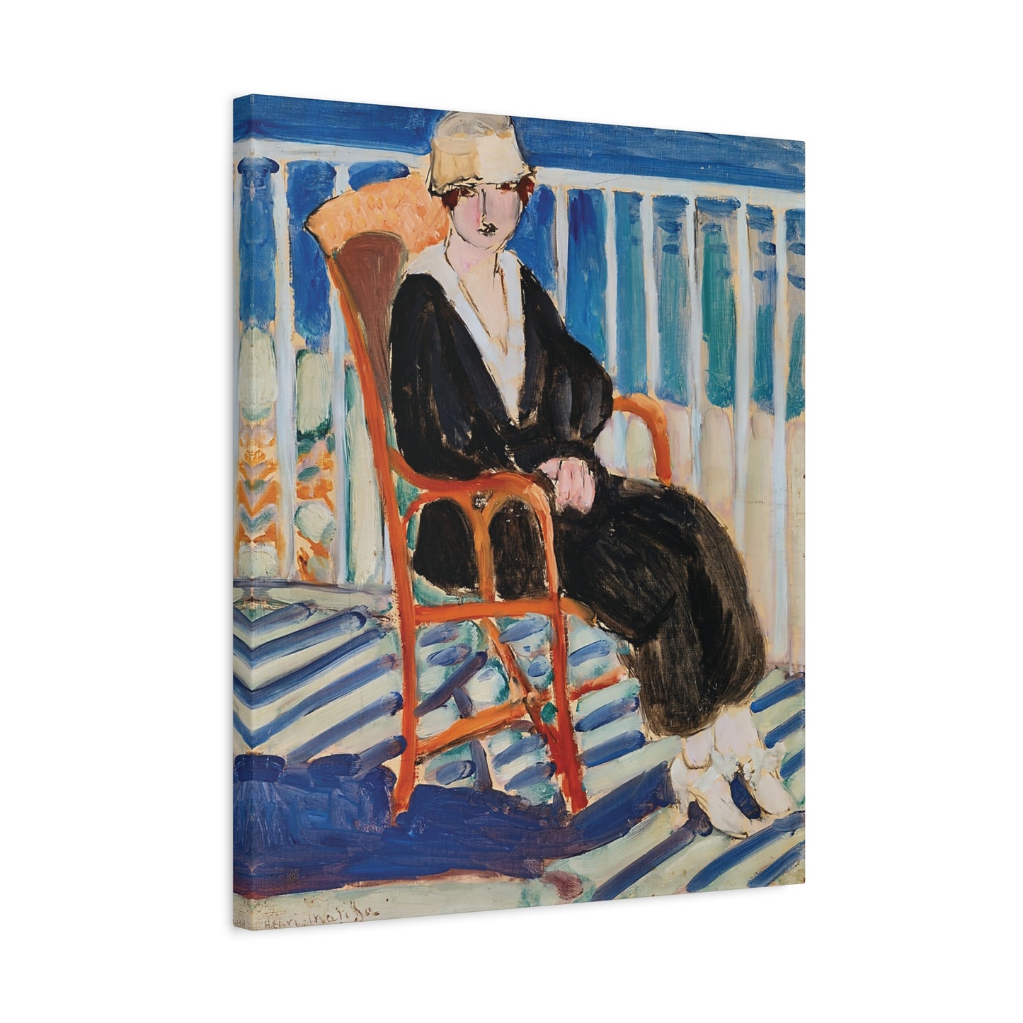 Jeune fille au balcon sur la mer (1918) by Henri Matisse / Reproduction Fine Art sur Toile /  Epaisseur 3.2 cm - 1.25 inch