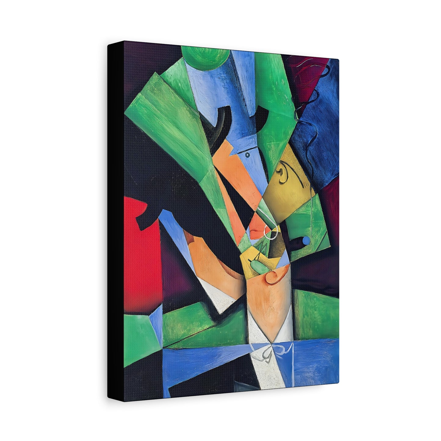 The Smoker (1913) by Juan Gris / Reproduction Fine Art sur Toile / Flanc Large Epaisseur 3.2 cm - 1.25 inch