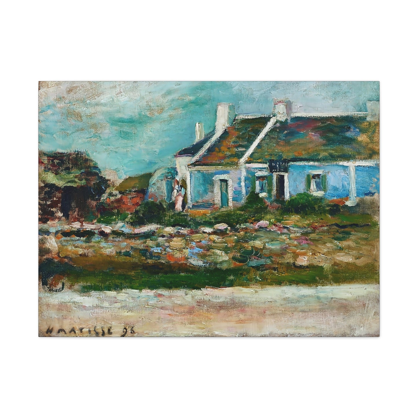 Entrée de cabaret Breton (1896) by Henri Matisse / Reproduction Fine Art sur Toile / Flanc Large Epaisseur 3.2 cm - 1.25 inch