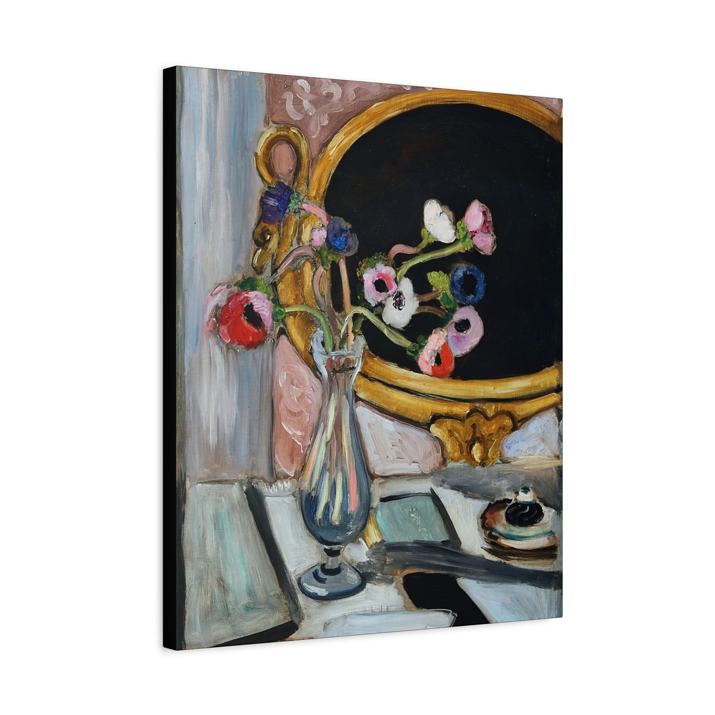 Anémones au miroir noir (1919) by Henri Matisse / Reproduction Fine Art sur Toile /  Epaisseur 3.2 cm - 1.25 inch