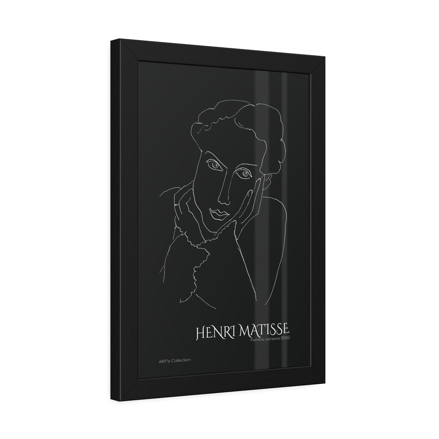 Femme pensive (1936) black édition by Henri Matisse / Affiche Encadrée série ART's Collection