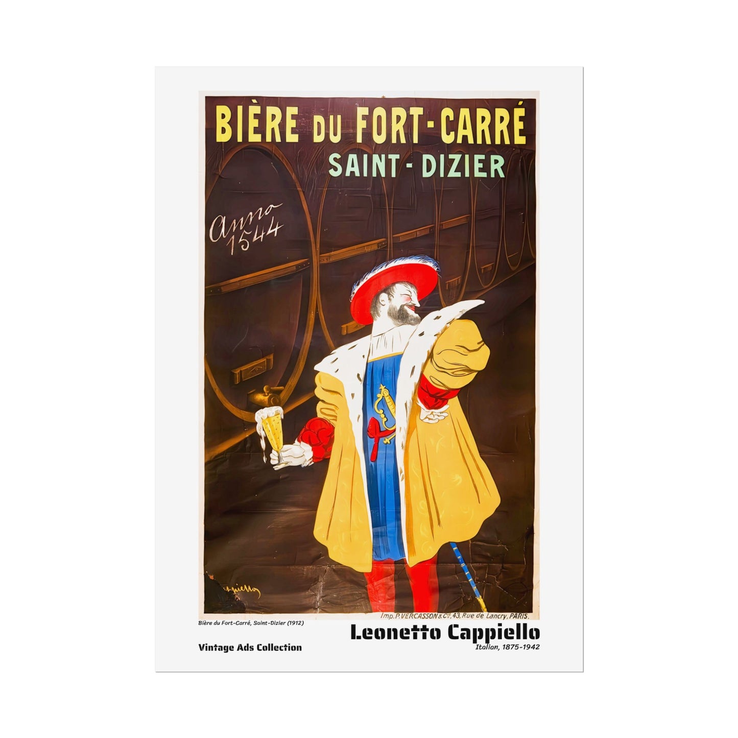 Bière du Fort-Carré, Saint-Dizier (1912) by Leonetto Cappiello / Affiche imprimée - Série Vintage Ads Collection