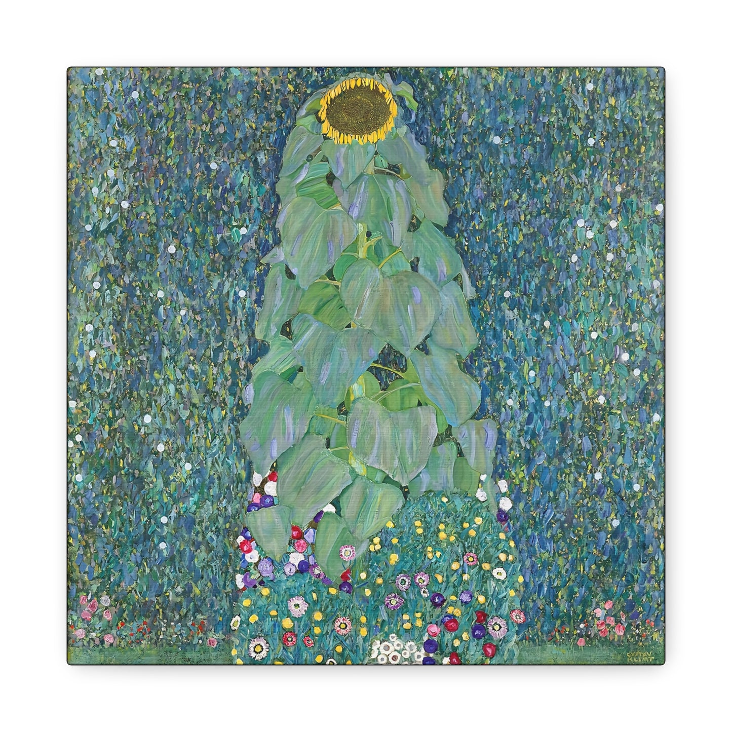 Sunflowers (1883) by Gustav Klimt / Reproduction Fine Art sur Toile / Flanc Large Epaisseur 3.2 cm - 1.25 inch