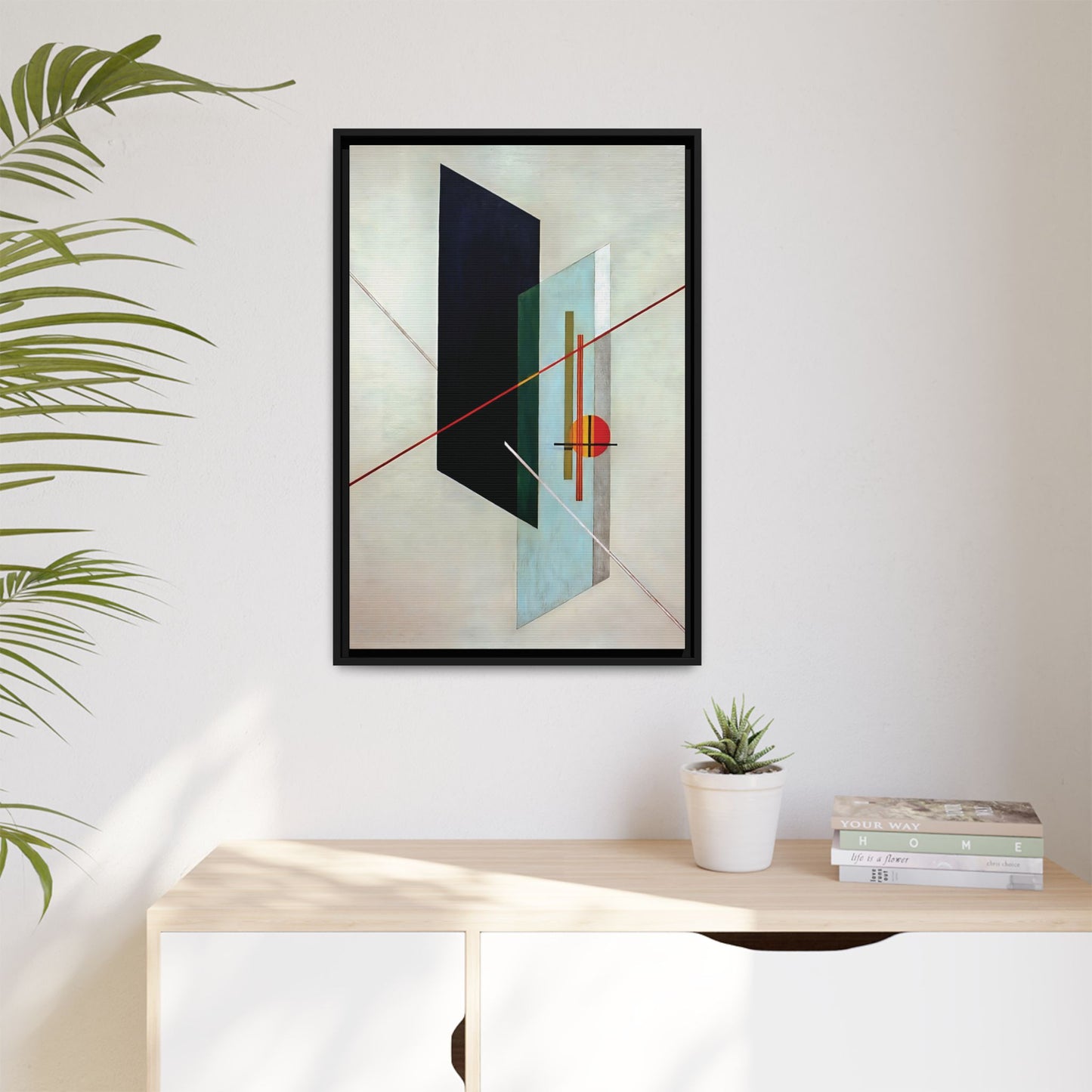 A IX (1923) by László Moholy-Nagy  / Toile encadrée sur caisse américaine