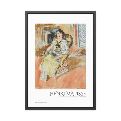Jeune fille assise, robe jaune (1921-1922) by Henri Matisse  / Affiche Encadrée série ART's Collection