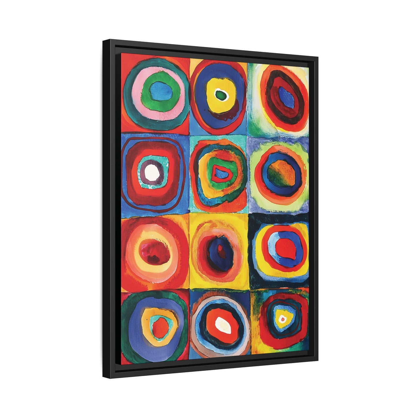 Wassily Kandinsky / Etude De Couleurs : Carrés avec Cercles Concentriques (1913) /Toile encadrée sur caisse américaine