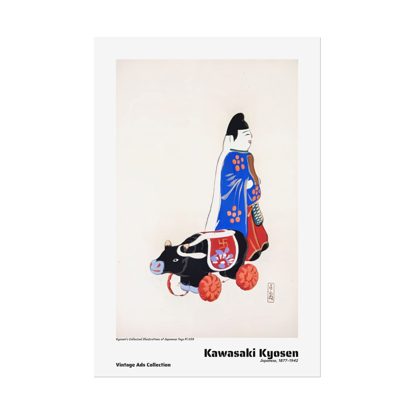Kyosen's Collected Illustrations of Japanese Toys Pl.039 (1919) by Kawasaki Kyosen / Affiche imprimée - Série Vintage Ads Collection