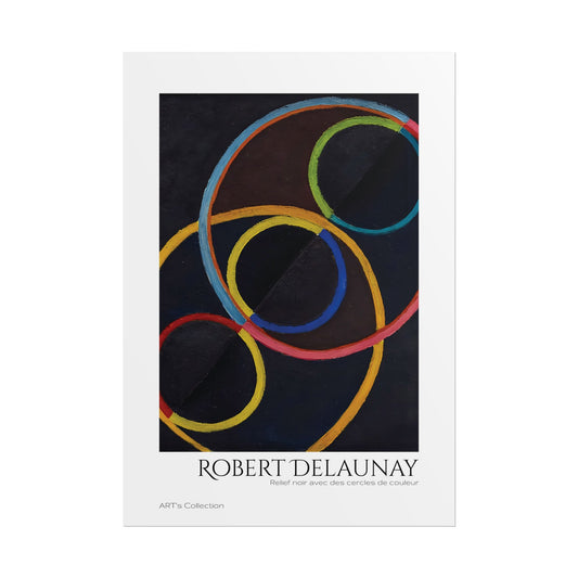 Relief noir avec des cercles de couleur by Robert Delaunay / Affiche imprimée - Série ART's Collection