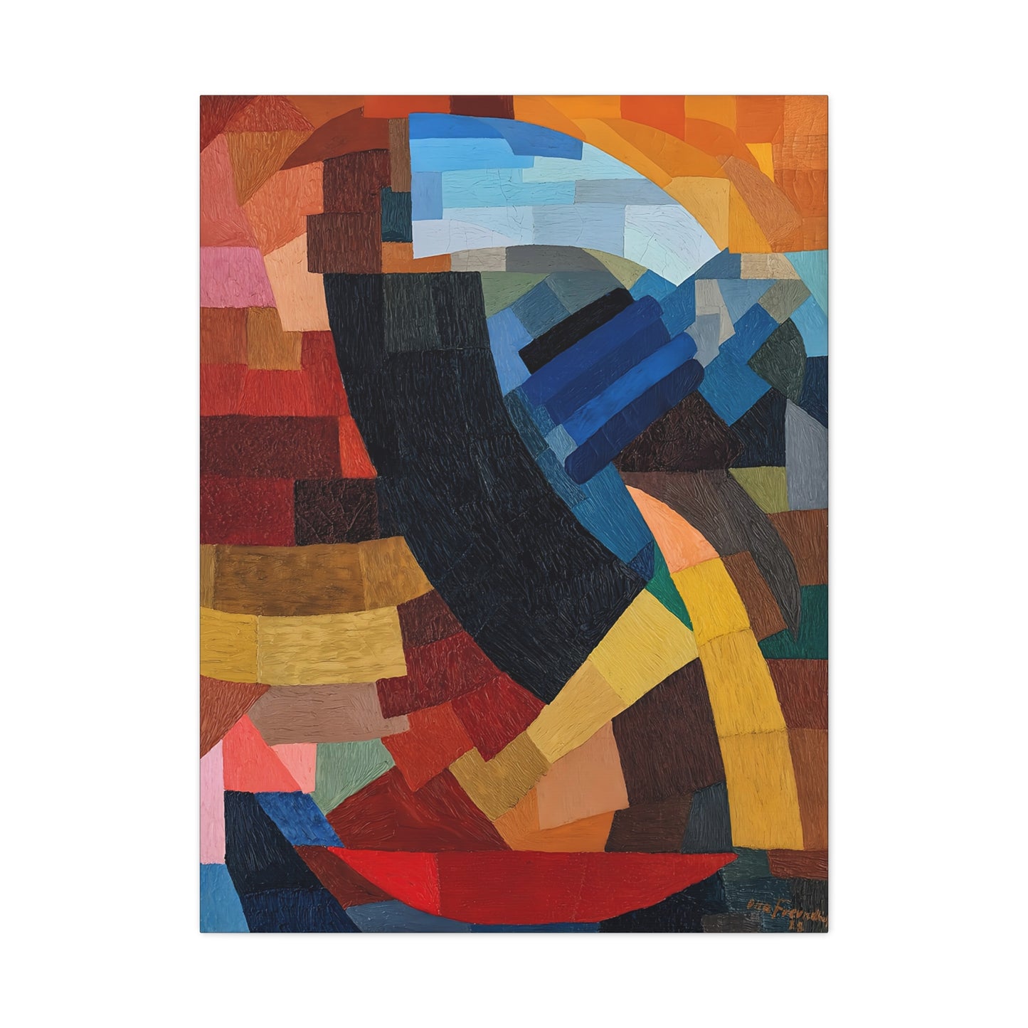 Fragments de figure à l'ensemble des plans (1928) by Otto Freundlich  / Reproduction Fine Art sur Toile / Epaisseur 3,2cm - 1'25 po