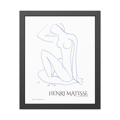 Nu assis (1952) by Henri Matisse version bleue / Affiche Encadrée série ART's Collection