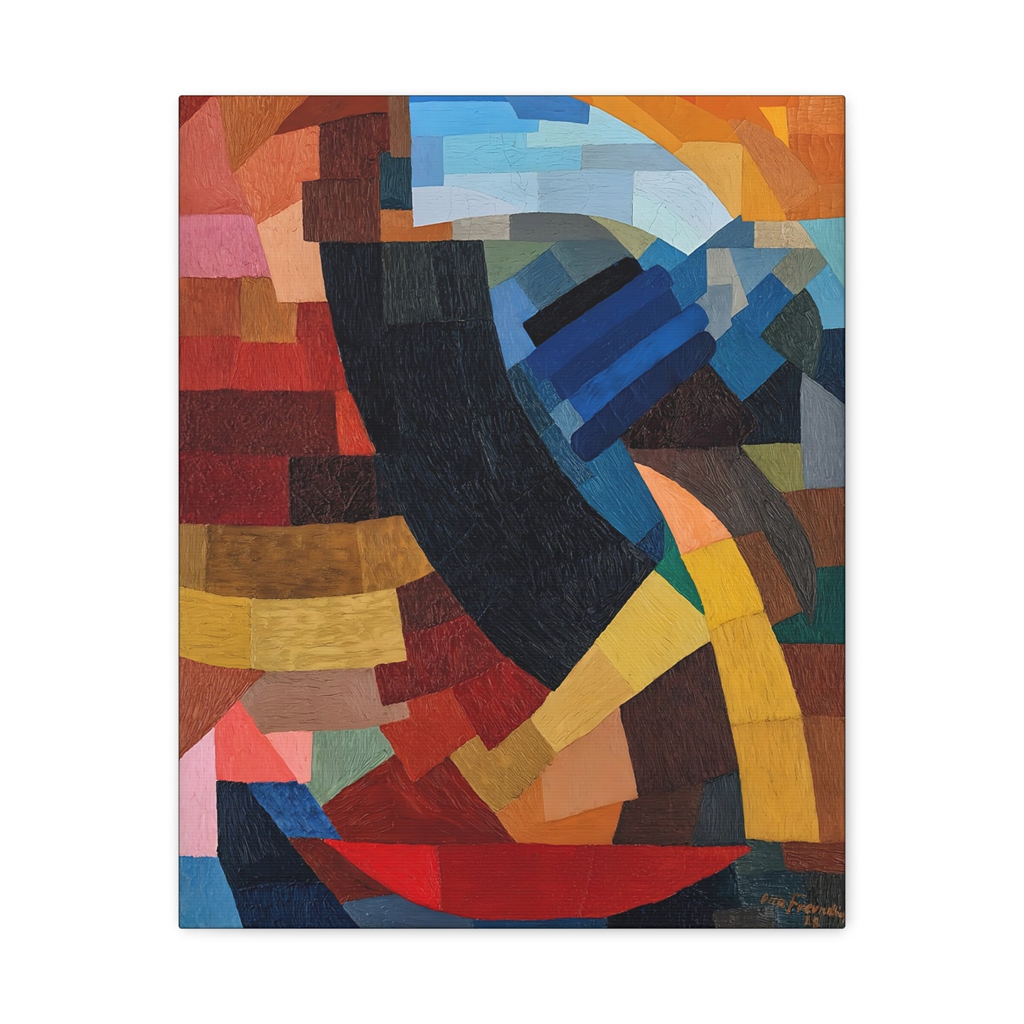Fragments de figure à l'ensemble des plans (1928) by Otto Freundlich  / Reproduction Fine Art sur Toile / Epaisseur 3,2cm - 1'25 po