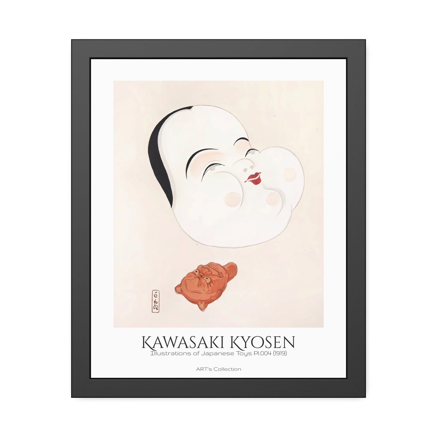 Illustrations of Japanese Toys Pl.004 (1919) by Kawasaki Kyosen / Affiche Encadrée série ART's Collection