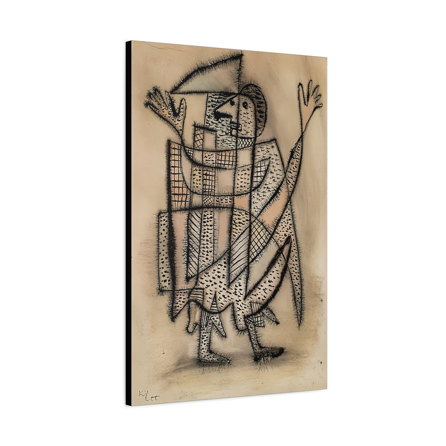 Maske mit Sense (1927) by Paul Klee  / Reproduction Fine Art sur Toile / Epaisseur 3.2 cm - 1.25 inch