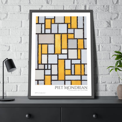 Composition with Grid 1 (1918) by Piet Mondrian / Affiche Encadrée série ART's Collection