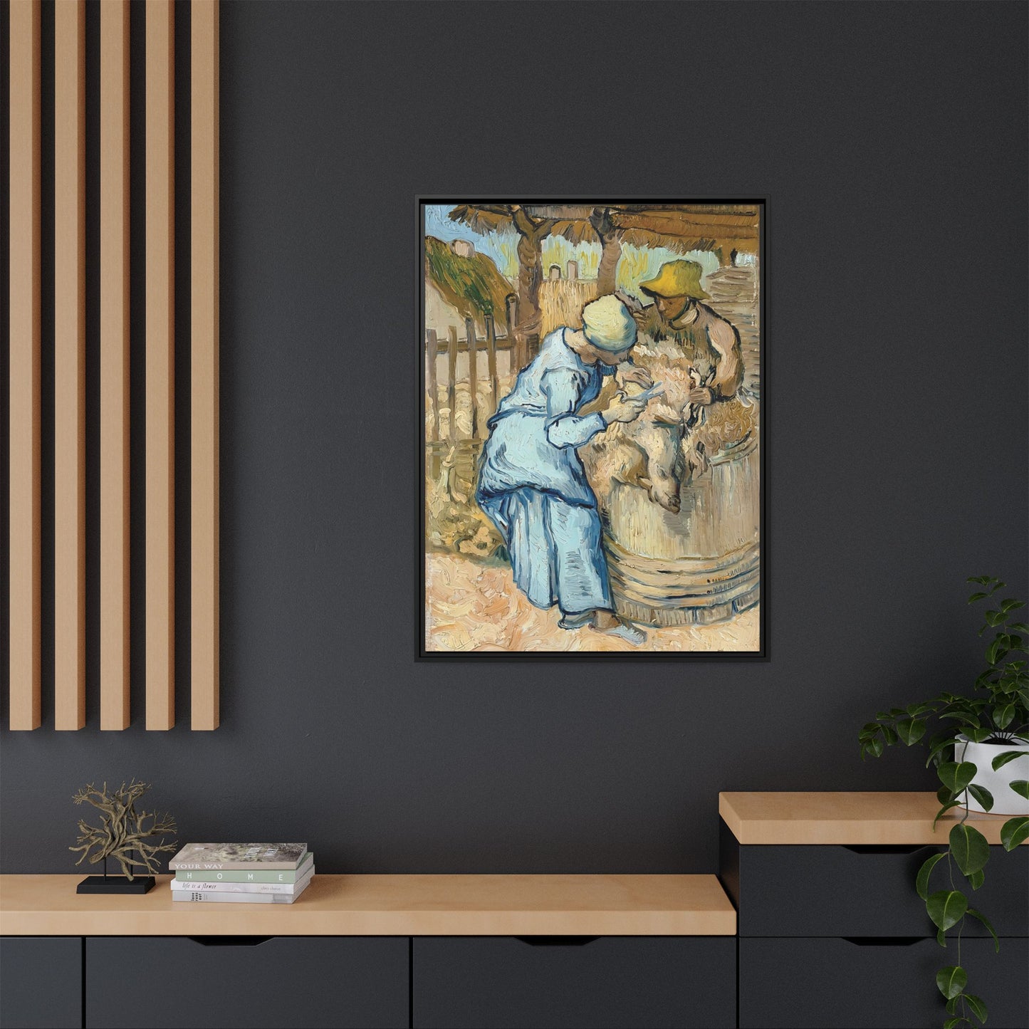 The Sheep-Shearer (After Millet) by Vincent van Gogh / Toile encadrée sur caisse américaine