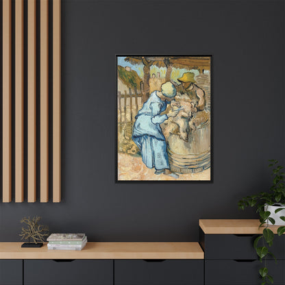The Sheep-Shearer (After Millet) by Vincent van Gogh / Toile encadrée sur caisse américaine