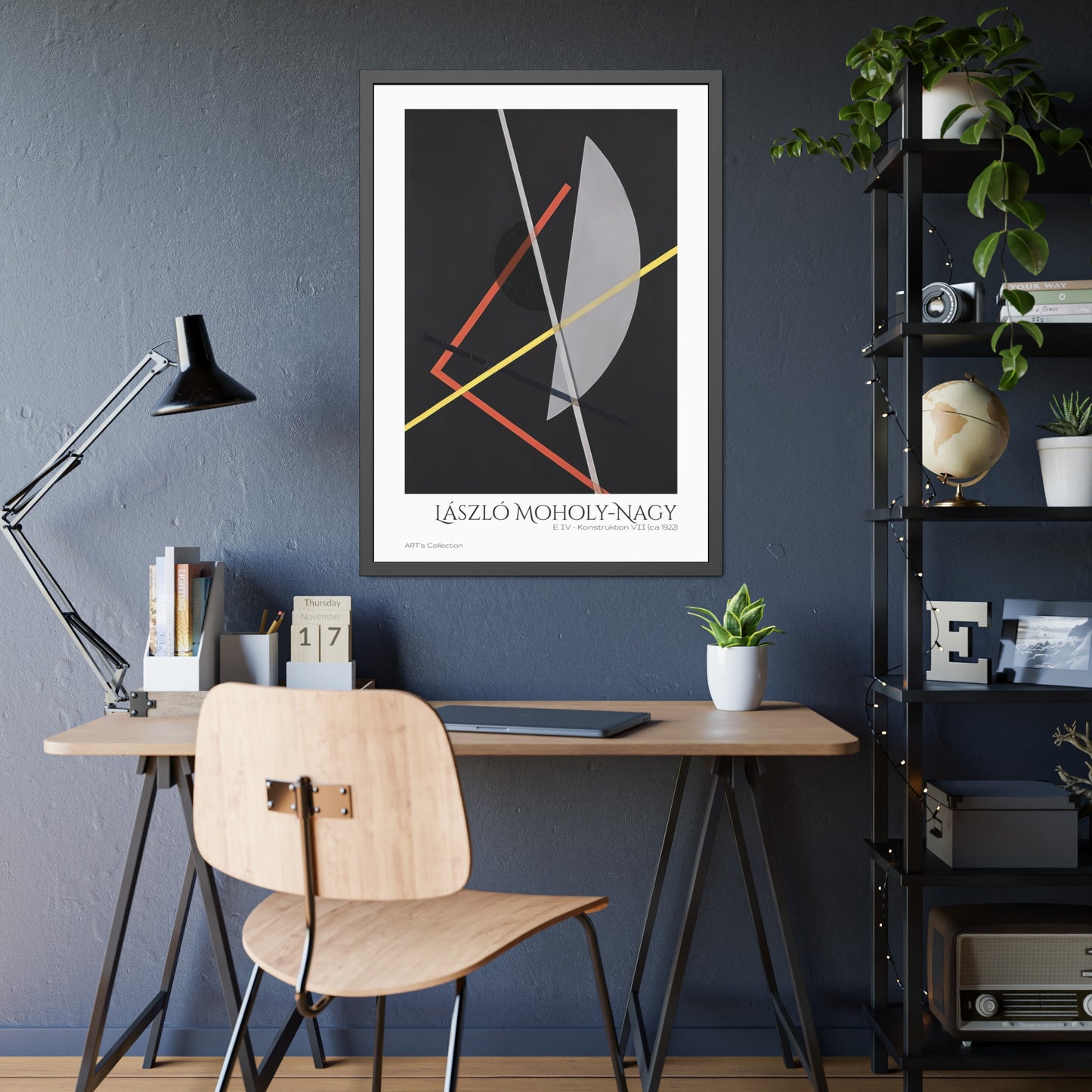 E IV - Konstruktion VII (ca 1922)  by László Moholy-Nagy  / Affiche Encadrée série ART's Collection