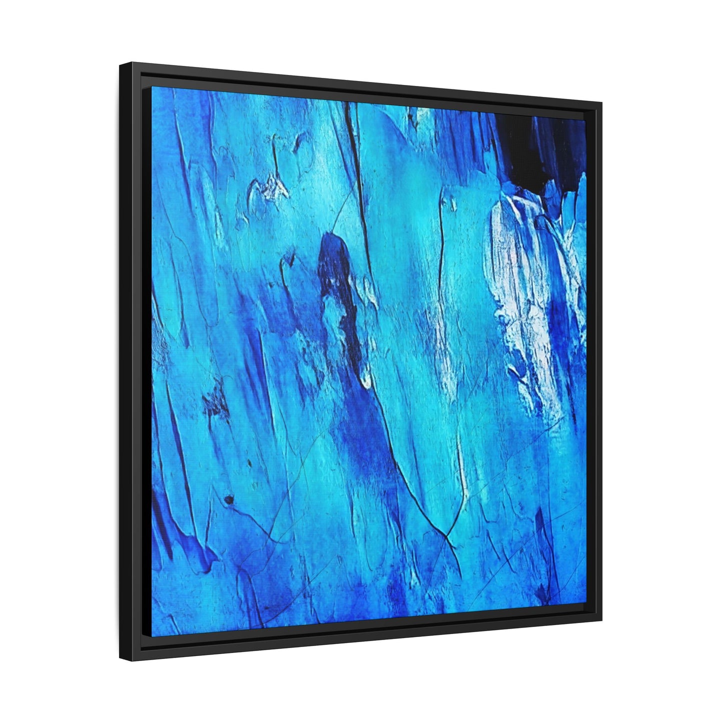 Tableau Intemporel Bleu Electrique "Série Sign Collections" / Toile encadrée sur caisse américaine