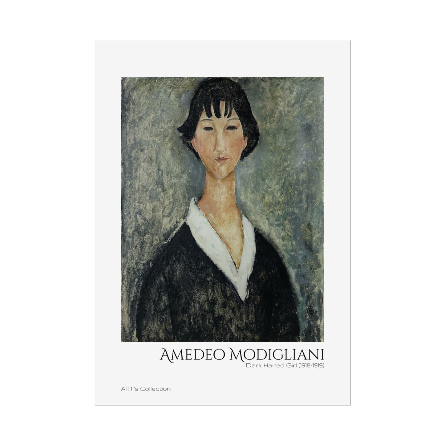 Dark Haired Girl (1918 - 1919) by Amedeo Modigliani / Affiche imprimée - Série ART's Collection
