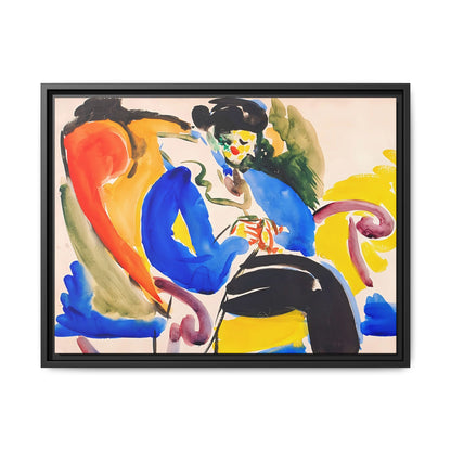 Calligraphic #2 Woman on Chair (1914-1918) by Henry Lyman Saÿen / Toile encadrée sur caisse américaine