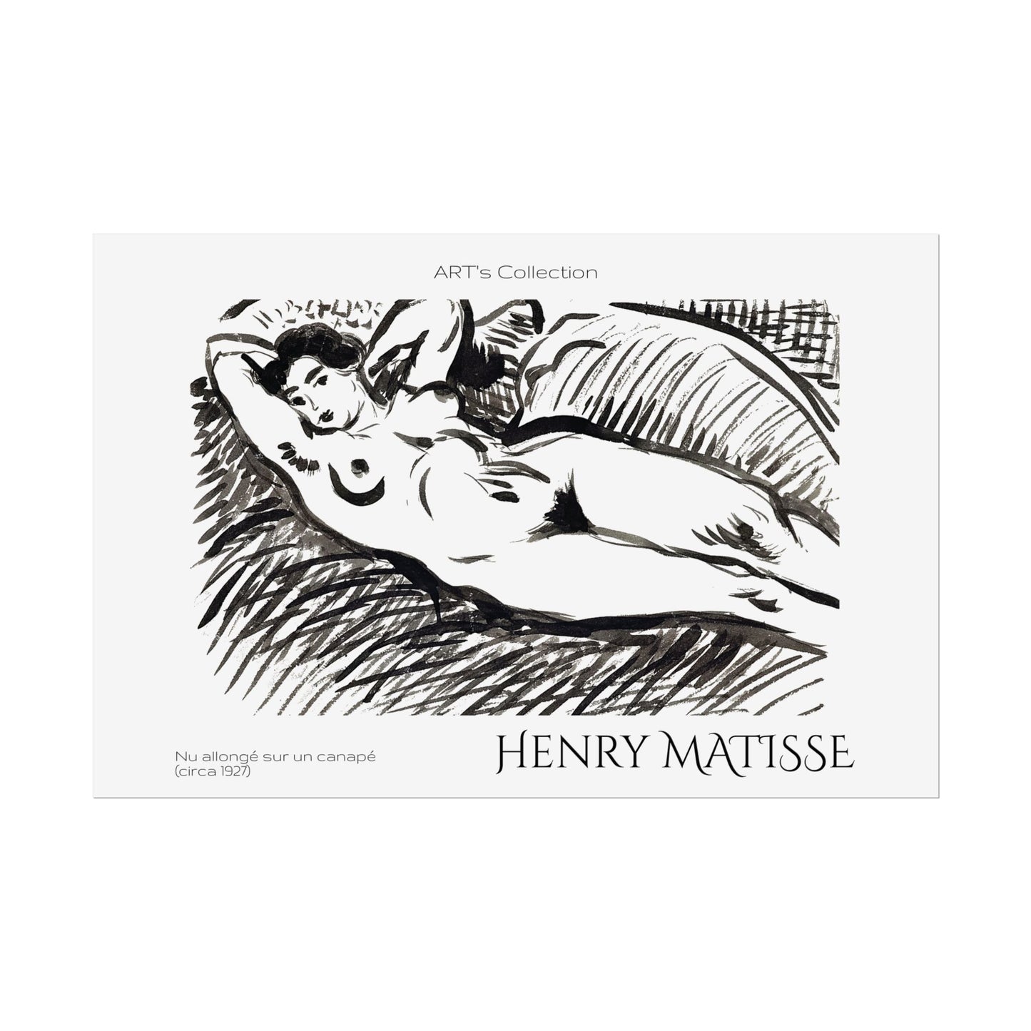 Nu allongé sur un canapé (circa 1927) by Henry Matisse / Affiche imprimée - Série ART's Collection