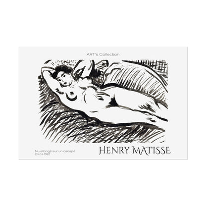 Nu allongé sur un canapé (circa 1927) by Henry Matisse / Affiche imprimée - Série ART's Collection