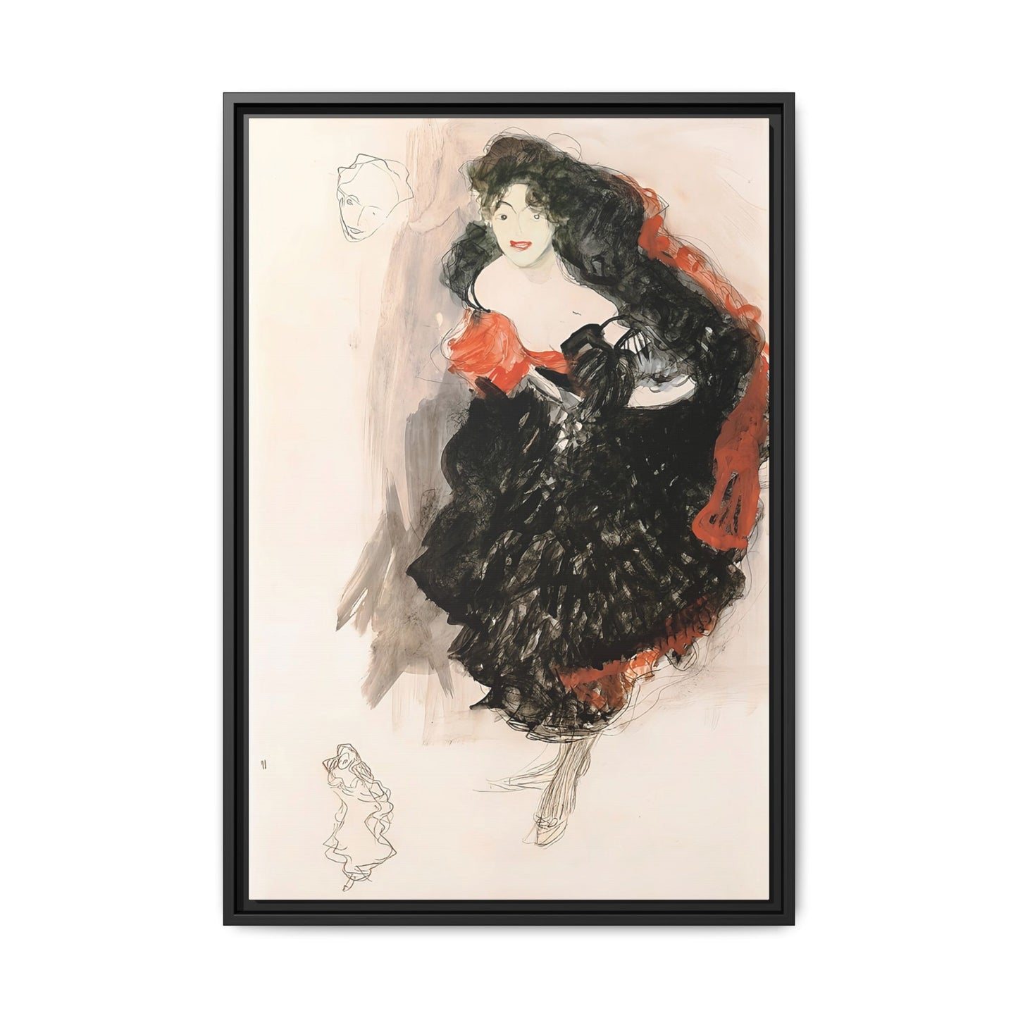 Study for Judith II (ca 1908) by Gustav Klimt / Toile encadrée sur caisse américaine