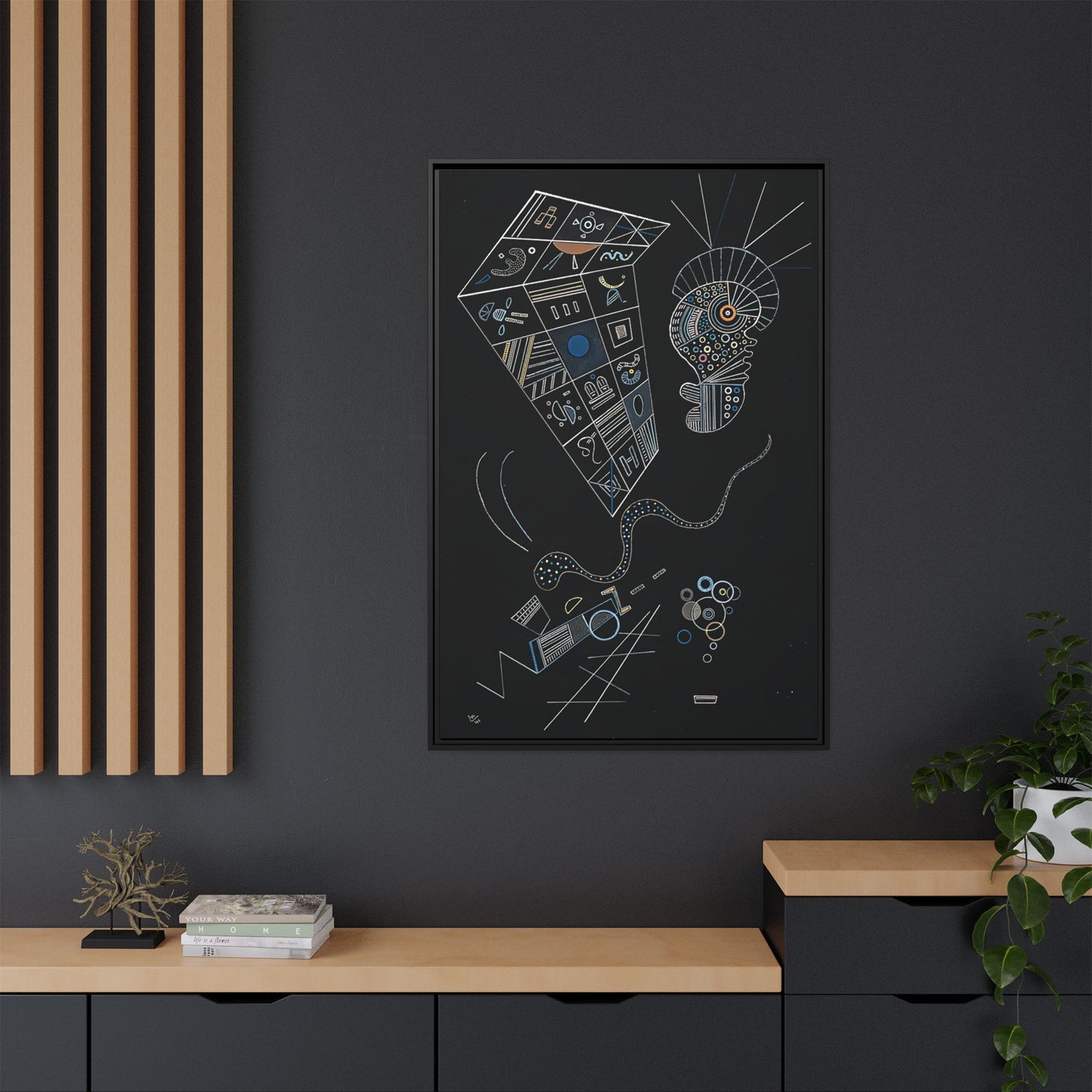 Ohne titel (1941) by Wassily Kandinsky / Toile encadrée sur caisse américaine