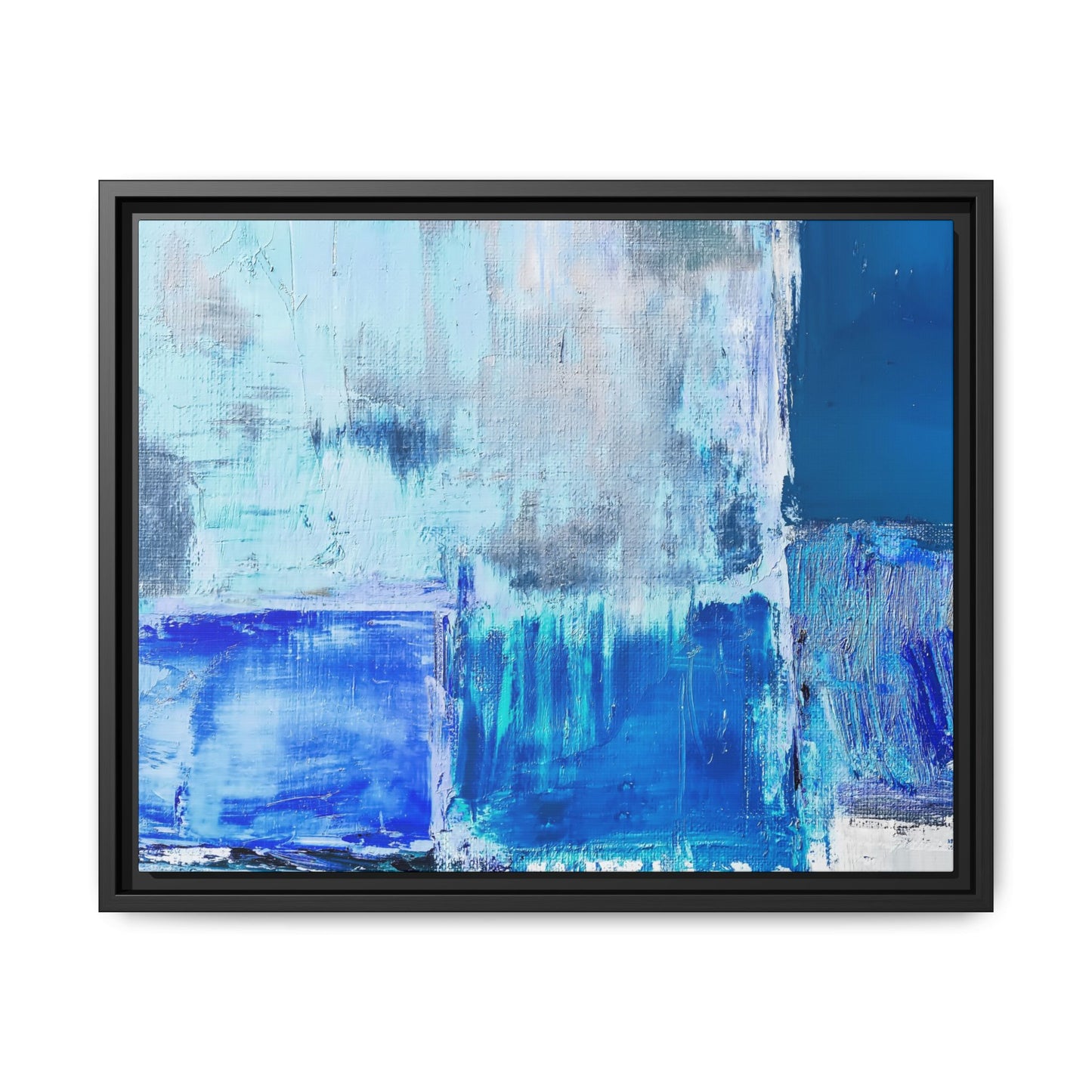 Tableau Beaux Arts Bleu Azur "Série Sign Collections" / Toile encadrée sur caisse américaine