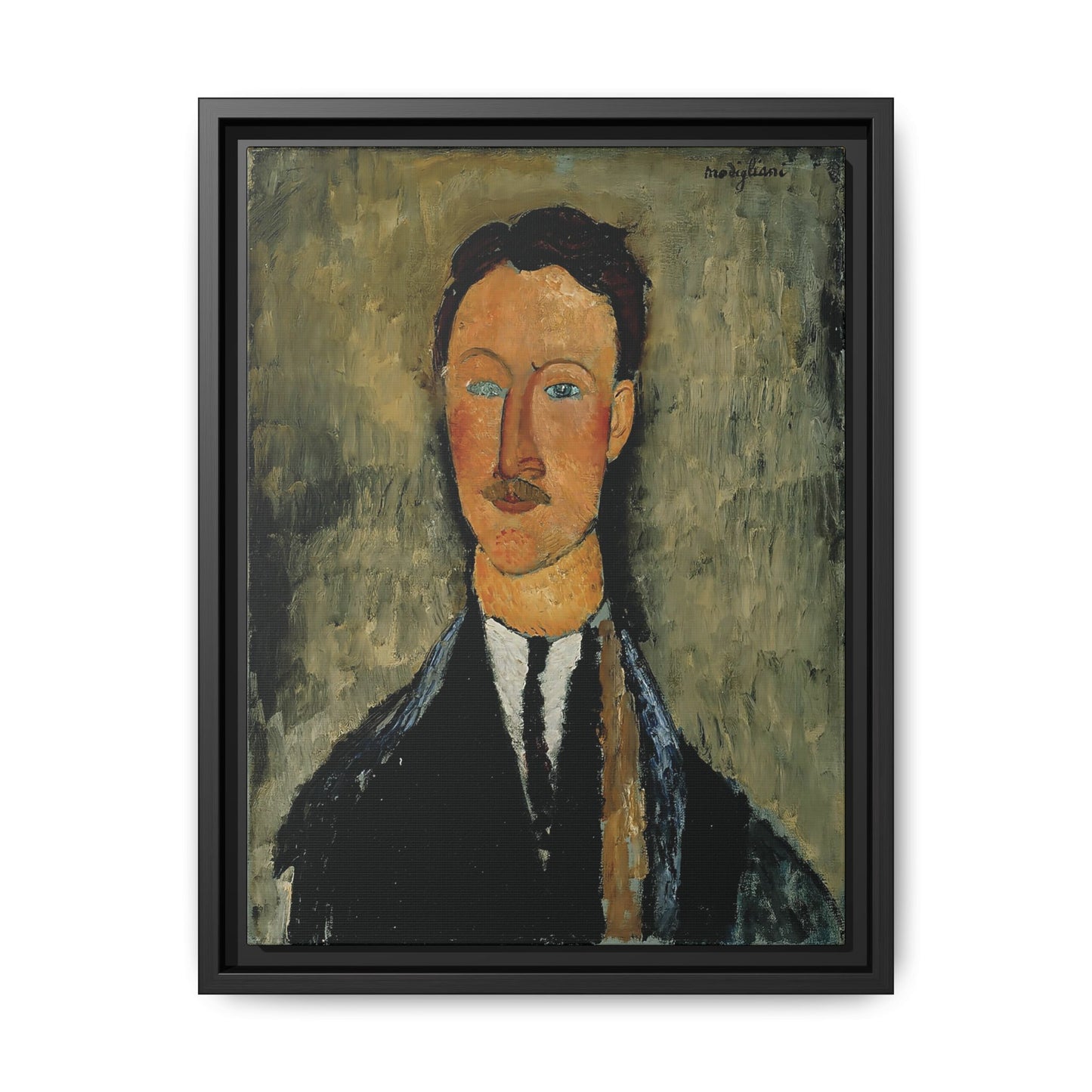 Portrait Of The Artist Léopold Survage (1918) by Amedeo Modigliani / Toile encadrée sur caisse américaine
