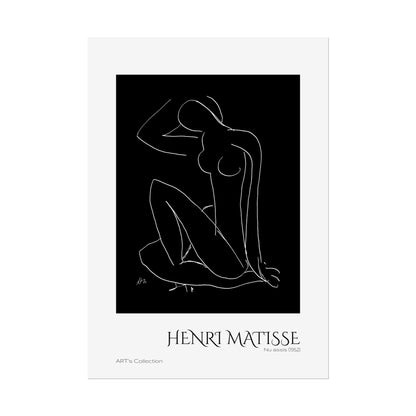 Nu assis (1952) version noire et blanche by Henri Matisse / Affiche imprimée - Série ART's Collection