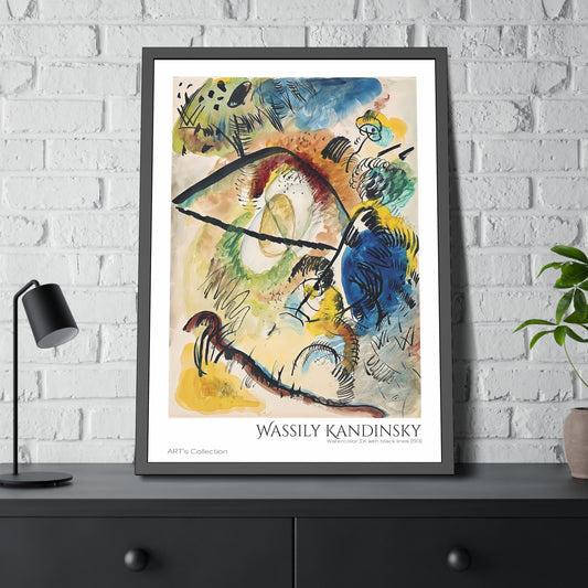 Watercolor IX with black lines (1913) by Wassily Kandinsky / Affiche Encadrée série ART's Collection