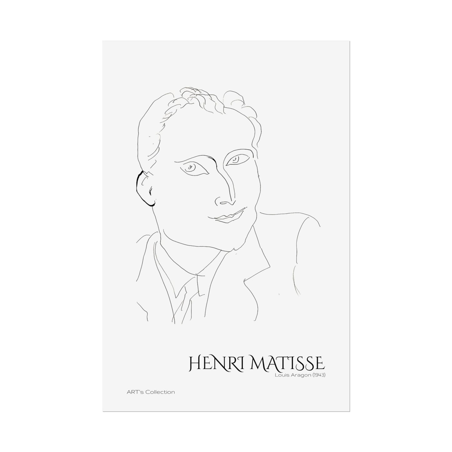 Louis Aragon (1943) by Henri Matisse / Affiche imprimée - Série ART's Collection