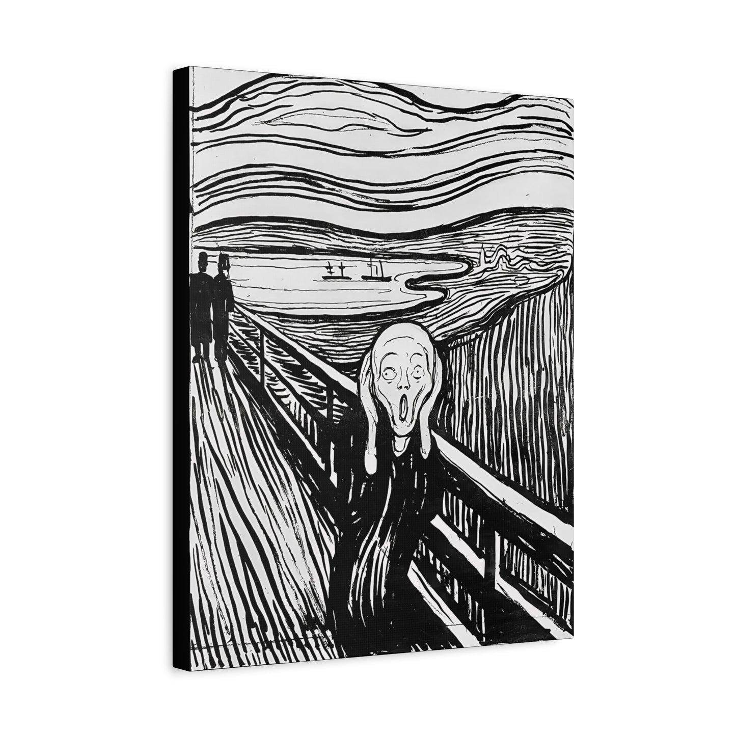The Scream (1895) by Edvard Munch / Reproduction Fine Art sur Toile / Epaisseur 3,2cm - 1'25 po