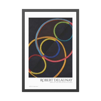 Relief noir avec des cercles de couleur by Robert Delaunay / Affiche Encadrée série ART's Collection