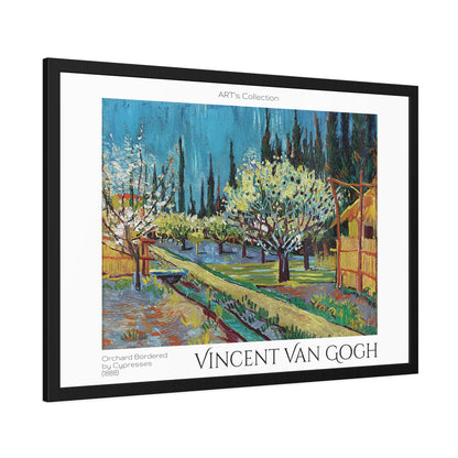 Orchard Bordered by Cypresses (1888) by Vincent Van Gogh / Affiche Encadrée série ART's Collection