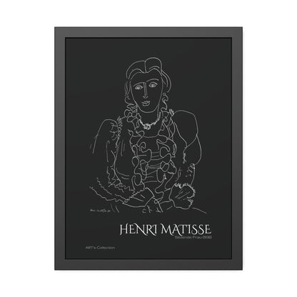 Sitzende Frau (1936) black édition by Henri Matisse / Affiche Encadrée série ART's Collection