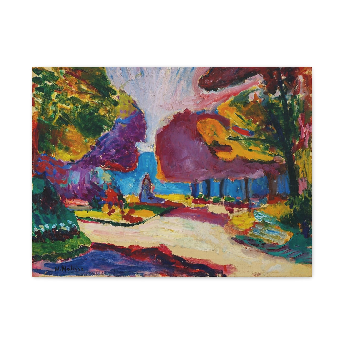 Jardin du Luxembourg, Paris (1902) by Henri Matisse / Reproduction Fine Art sur Toile / Flanc Large Epaisseur 3.2 cm - 1.25 inch