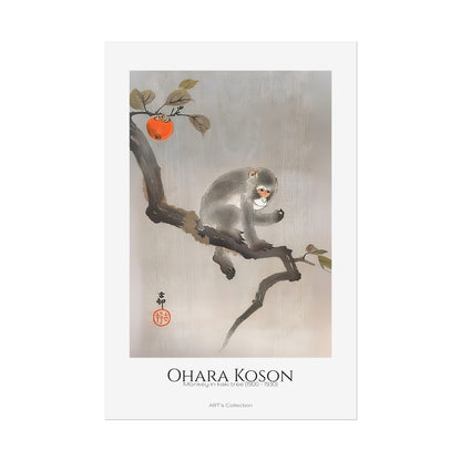 Monkey in kaki tree (1900 - 1930) by Ohara Koson / Affiche imprimée - Série ART's Collection