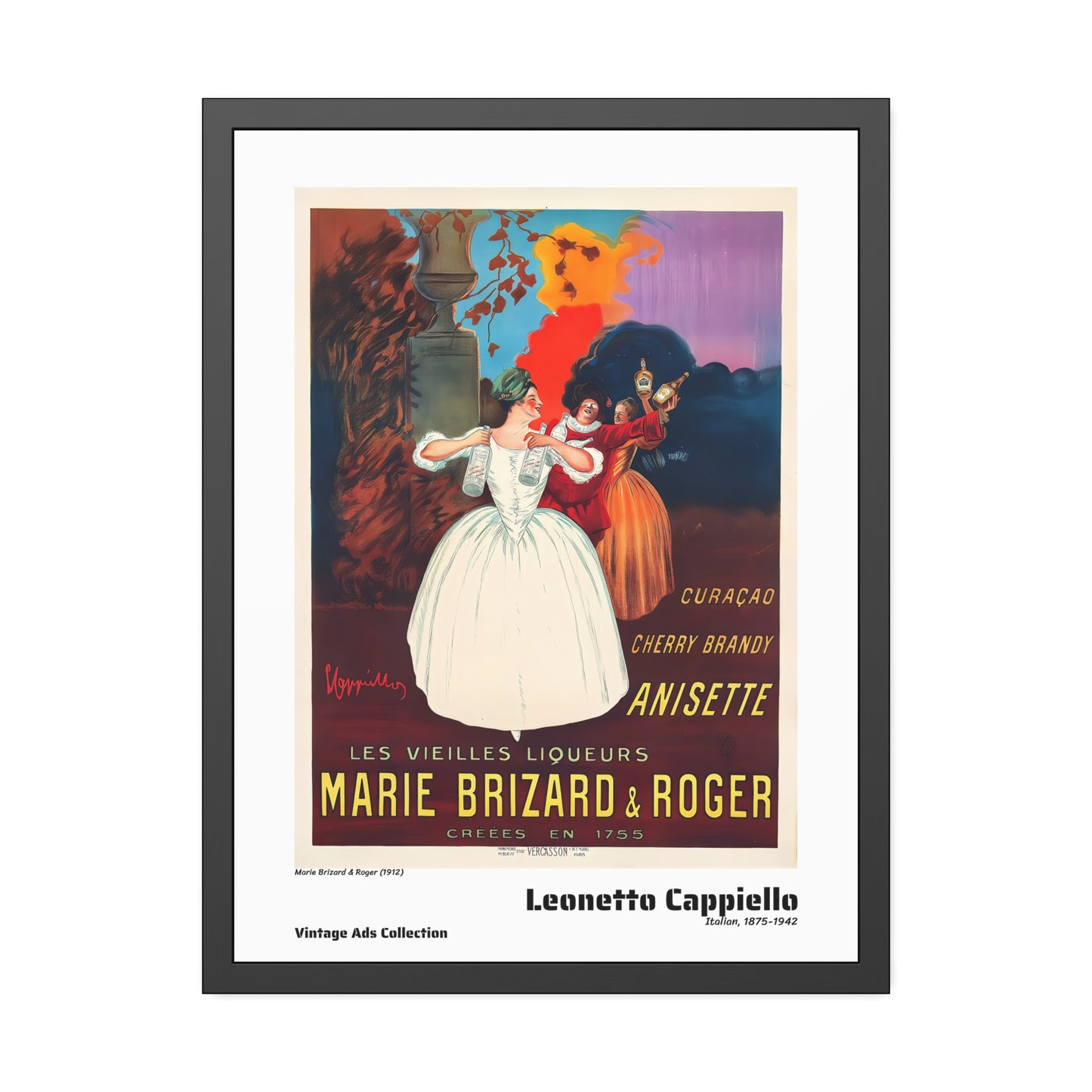 Marie Brizard & Roger (1912) by Leonetto Cappiello / Affiche Encadrée Série Vintage Ads Collection