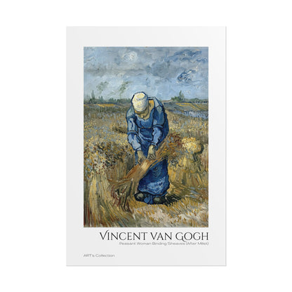 Peasant Woman Binding Sheaves (After Millet) by Vincent van Gogh / Affiche imprimée - Série ART's Collection