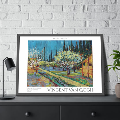 Orchard Bordered by Cypresses (1888) by Vincent Van Gogh / Affiche Encadrée série ART's Collection