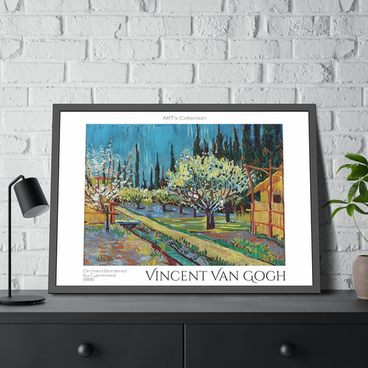 Orchard Bordered by Cypresses (1888) by Vincent Van Gogh / Affiche Encadrée série ART's Collection