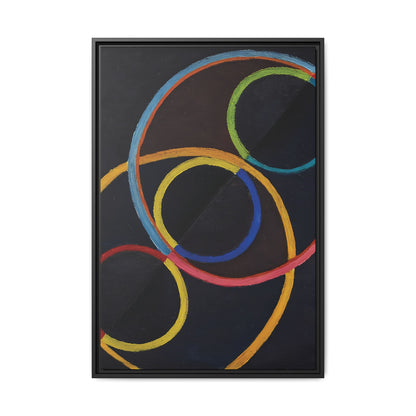 Relief noir avec des cercles de couleur  by Robert Delaunay  / Toile encadrée sur caisse américaine