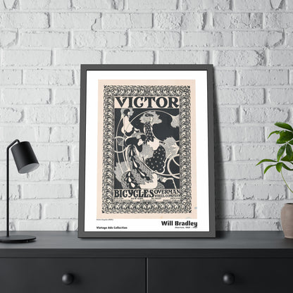 Victor bicycles (1895) by Will Bradley / Affiche Encadrée Série Vintage Ads Collection